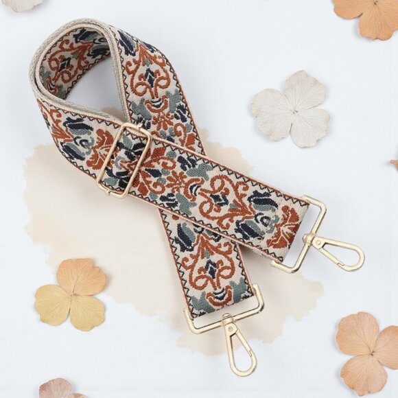 🆕 Boho Chic Embroidered Adjustable Strap For Handbag Tote Crossbody Camera Bag - Picture 1 of 10